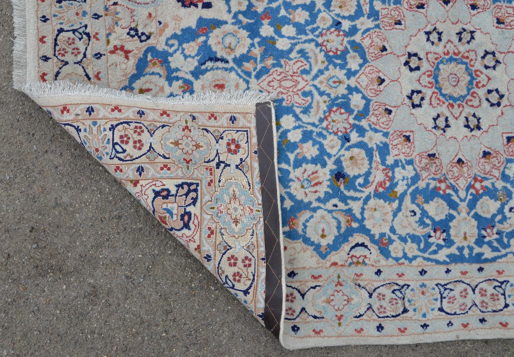 Nain (iran) silk and wool cream ground carpet 205cm x 127cm . . - Image 4 of 5