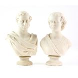 Copeland parian ware portrait busts, depicting Edward and Alexandra Prince and Princess of Wales,