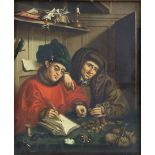 After M van Roymerswaele, the moneylenders, 29 x 24 cms. .
