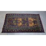 Afghan Ersari Blue ground rug, 190cm x110m . .