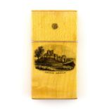 Mauchline ware card case Dover Castle, 9 x 4.5cmsProvenance; a private collection of card cases . .