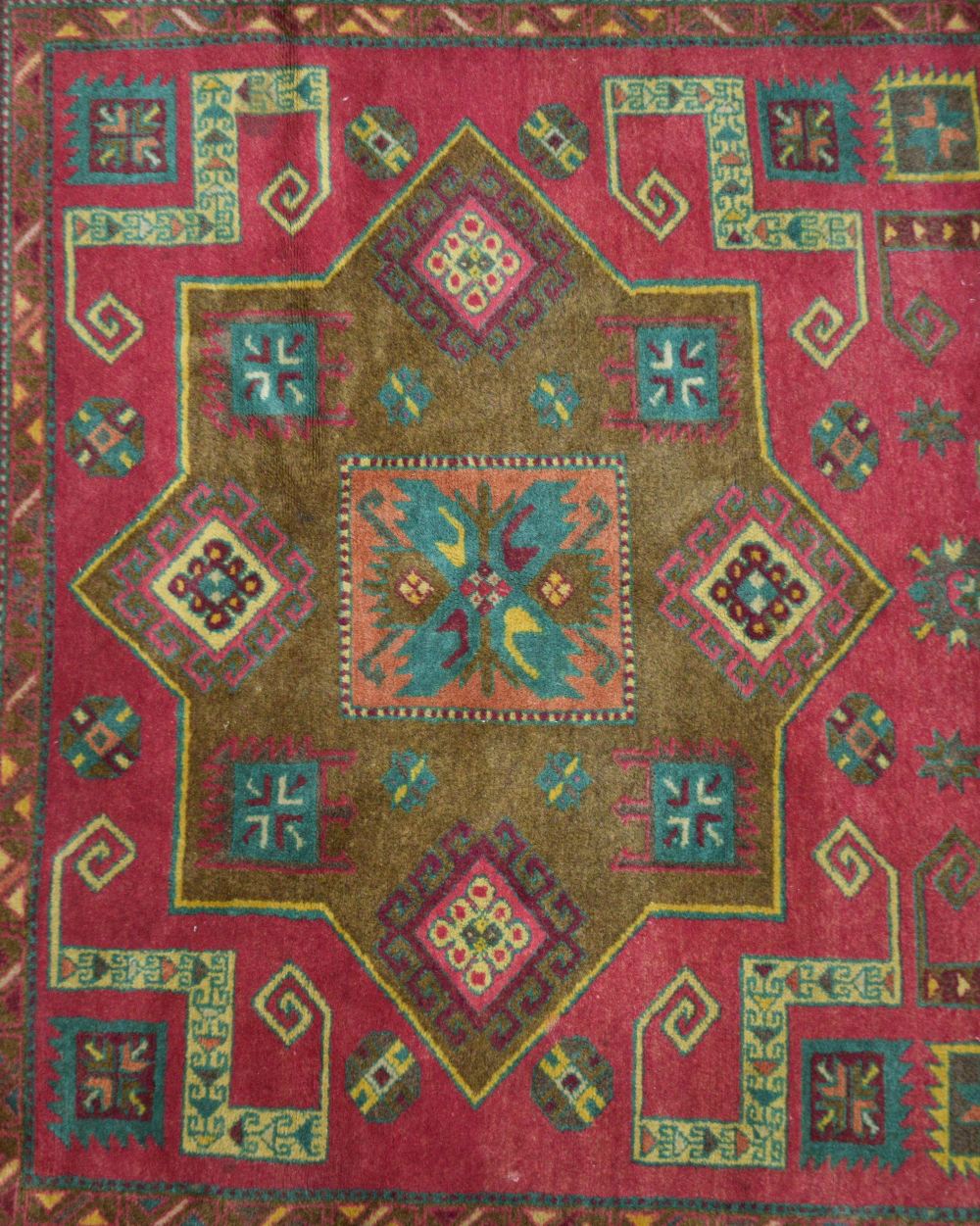 Shevan Caucasian rug centre with geometrical forms 229cm x 140cm . . - Image 2 of 4