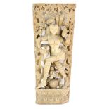 A wood sculpture, carved as a Dancing Apsara, 58 cm high.