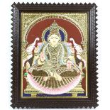 A Thanjavur [Tanjore] painting of Lakshmi or Mariamman, The Mother Goddess, with her primary hands