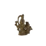 A small metal alloy, Asian sculpture, possibly Parshvanatha, the 23rd Jina/Tirthankar of Jainism,