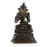 An elegant Tibetan, or other Asian, metal alloy figure of Vajrapani, The Dhyani-Bodhisattva of