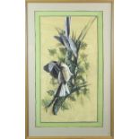 Mahendra, (Indian School), pair of Birds on a branch, gouache, signed lower right, and another