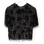 Simpsons sequinned and fringe black bead top, 1960s together with a collection of beaded and