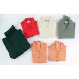 Group of Marion Foale hand knitted knitwear including a bottle green polo neck jumper, (6)Marion A