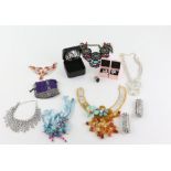 Group of costume jewellery 1980's to 2000, including necklace and matching bangles by Episode, agate