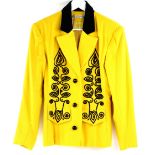 Vintage 80s and 90s fashion to include a Jan Vanvelden shocking yellow wool jacket with black beaded