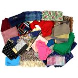 Collection of vintage scarves, and hankies including Liberty, Harrods and Jaeger approx 40.