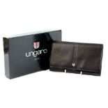 Emanuel Ungaro, Paris black leather purse and note holder stamped with number 49284, boxed .