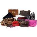 Collection of handbags to include Lula Guinness lips bag , boxed, and other fashion bags to