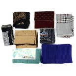 Collection of vintage scarves, neck ties and hankies including Herbert Johnson, Christian Dior, Nina