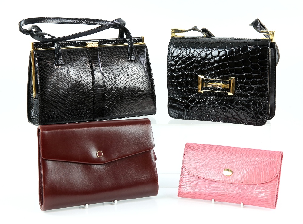 Asprey pink coin purse ,a faux crocodile handbag by Le Gout Du Jour, 12 Rue Cambon, Launer bag - Image 11 of 18