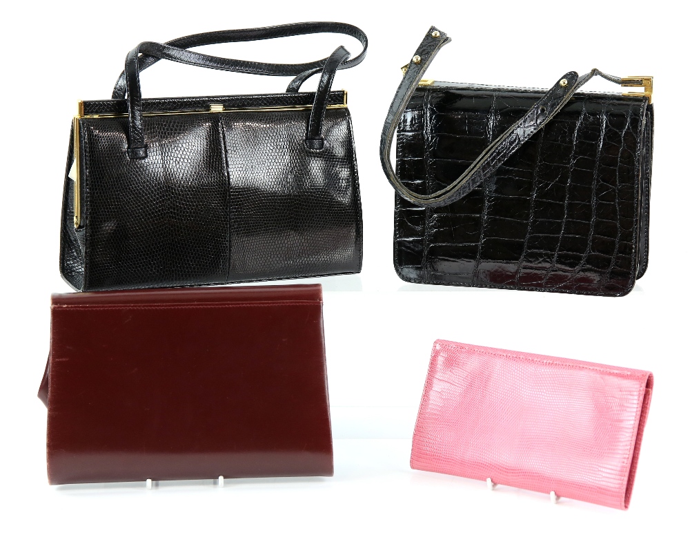 Asprey pink coin purse ,a faux crocodile handbag by Le Gout Du Jour, 12 Rue Cambon, Launer bag - Image 12 of 18