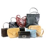 A collection of vintage and other bags and purses to include an Art Deco snake skin bag, Osprey