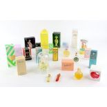 Collection of scent bottles, Lalique Nilang perfume miniature set, Nina Ricci L'air du Temps.