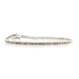 Contemporary diamond bracelet, set with round brilliant cut diamonds, estimated total diamond weight