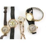 Liberty Watch Company, A ladies white gold wristwatch with foliate bezel, surmounting a white enamel