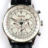 Brietling Navitimer Montbrilliant Gentleman's wristwatch, the silver dial with baton hour markers,