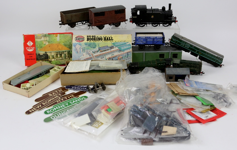 Large collection of trackside and layout items, to include plastic and cardboard kit-form buildings,
