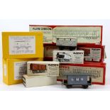 Fifteen O gauge Slater's/ Alan Gibson/ Cooper Craft/ The Wagon & Carriage Works wagon and coach kits