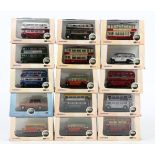Collection of thirty-four Oxford Omnibus N-gauge model buses, in original plastic boxes with card