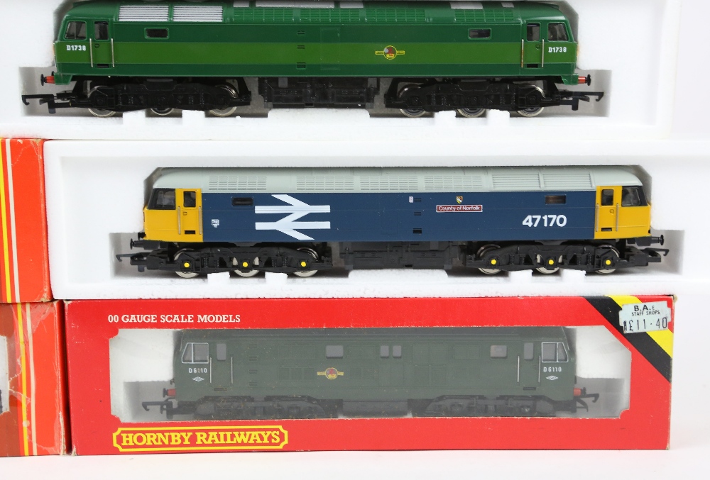 Seven Hornby Railways 00 gauge diesel locomotives, comprising R307 BR Class 47 'County of - Image 4 of 6