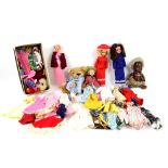 Collection of toys to include SIndy dolls and accessories, Merit 'Toddler Towers', hand puppet,