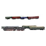 Marklin SK800 locomotive, tender, and two 346/1 2nd Class Passenger Coaches, two 346/2 Passenger