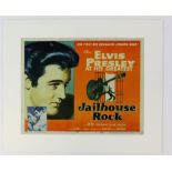 Jailhouse Rock (1957) US Title Lobby Card showing the evocative Bradshaw Crandell image of Elvis