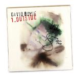 David Bowie - Virgin Records promo 'flat' 12 x 12 inch poster signed by David Bowie and dated '95,