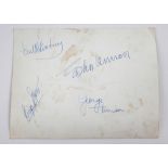 The Beatles - Promotional photograph signed to the reverse with secretarial signatures, 6.5 x 8.5