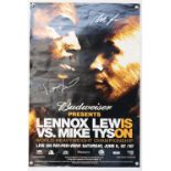 Boxing - Lennox Lewis and Mike Tyson signed poster for their Heavyweight bout, rolled, 19 x 27