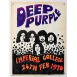 Deep Purple 'Imperial College London' - Original hand painted artwork by John Judkins, signed, flat,