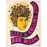 Bob Dylan 'Like a Rolling Stone' - Original hand painted artwork by John Judkins, signed, flat, 56 x