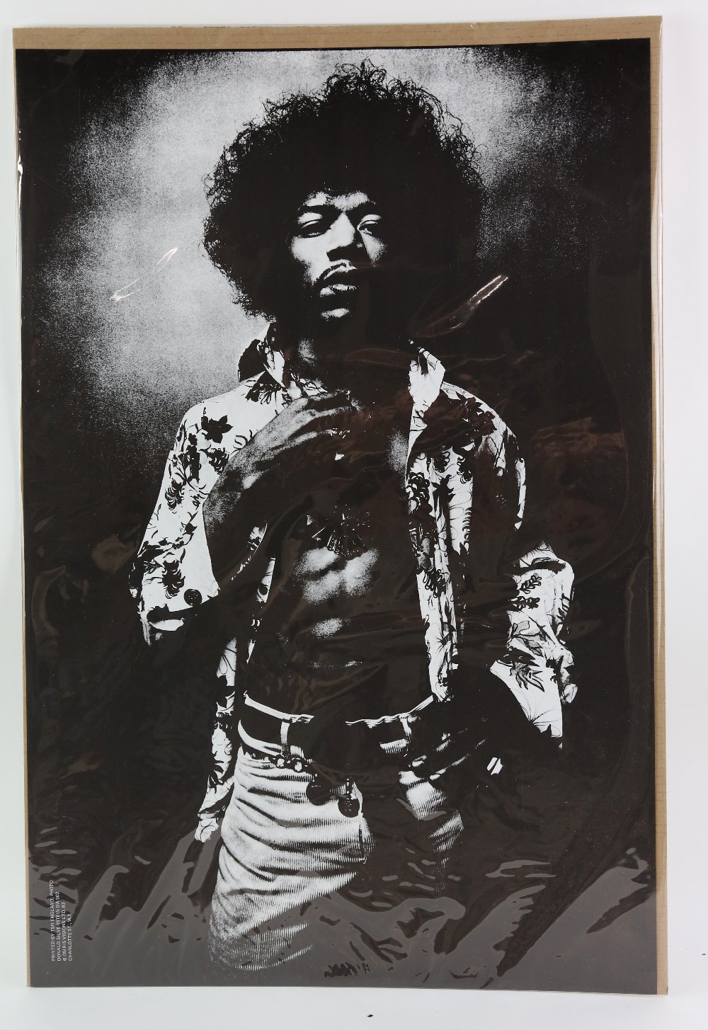 Jimi Hendrix - Osiris Visions poster, black and white photo poster of Hendrix by Donald