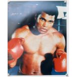 Boxing - Muhammad Ali - large colour photographic poster / print, signed in gold, flat, 16 x 20