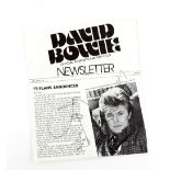 David Bowie - 1978 Official International Fan Club Newsletter signed by David Bowie and dated '78,