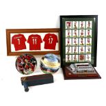 Football - Collection of Liverpool FC memorabilia including 11 boxed Danbury Mint models, model of