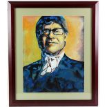 Elton John - Original painting of Elton John by James Wilkinson. The artist got Elton John to sign