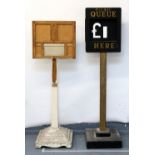 Cinema - A Gold & Black Queue board used in Odeon cinemas during the 1950's & 60's, with £1 board in