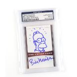 The Simpsons - Bill Morrison (artist), signed trading card with sketch. PSA/DNA cert..