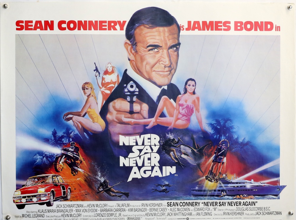 James Bond Never Say Never Again (1983) British Quad film poster, starring Sean Connery, artwork