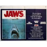 Jaws British Quad film poster collection including Jaws, Jaws 2, Jaws 3 and Jaws The Revenge,