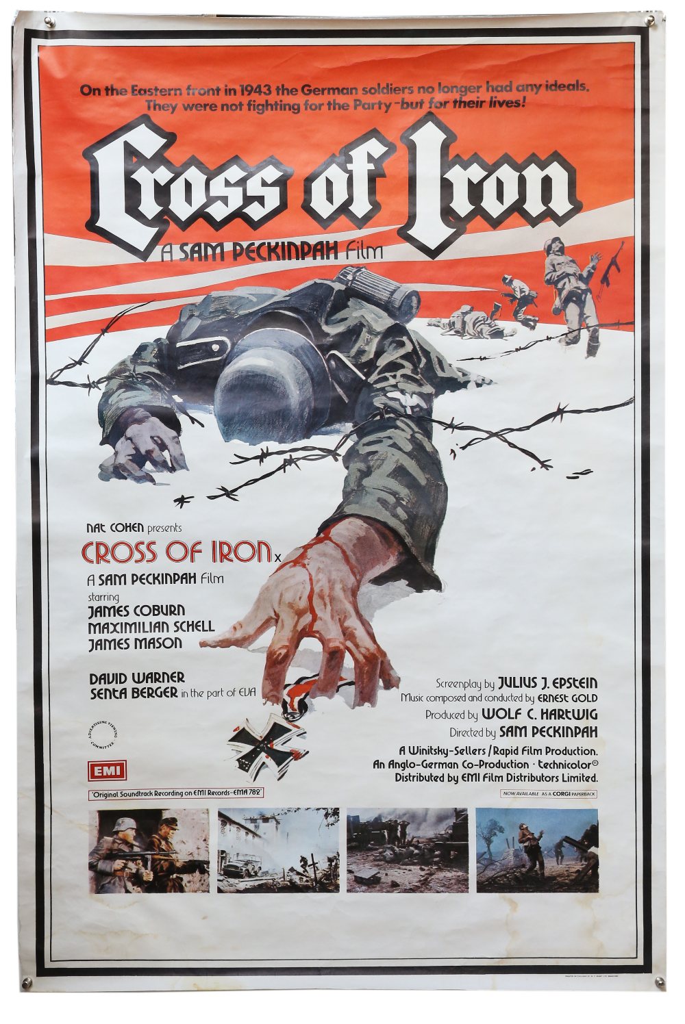 15 UK Four Sheet film posters including Cross of Iron, Shivers x 2, Serpico, Earthquake x 2, Death