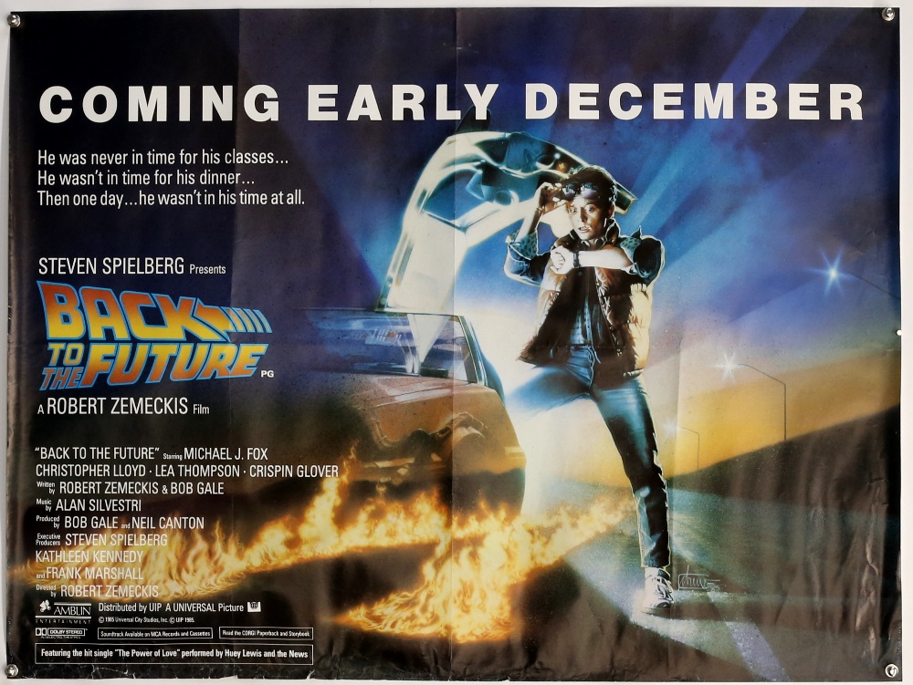 Back To The Future (1985) Advance British Quad film poster 'Coming Early December', starring Michael