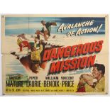 40+ British Quad film posters including Dangers Mission, The Black Shield of Falworth, We're No